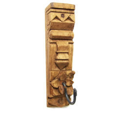 Wieszak ścienny  Rzeźbiony Drewno egzotyczne Hand Made 26cm